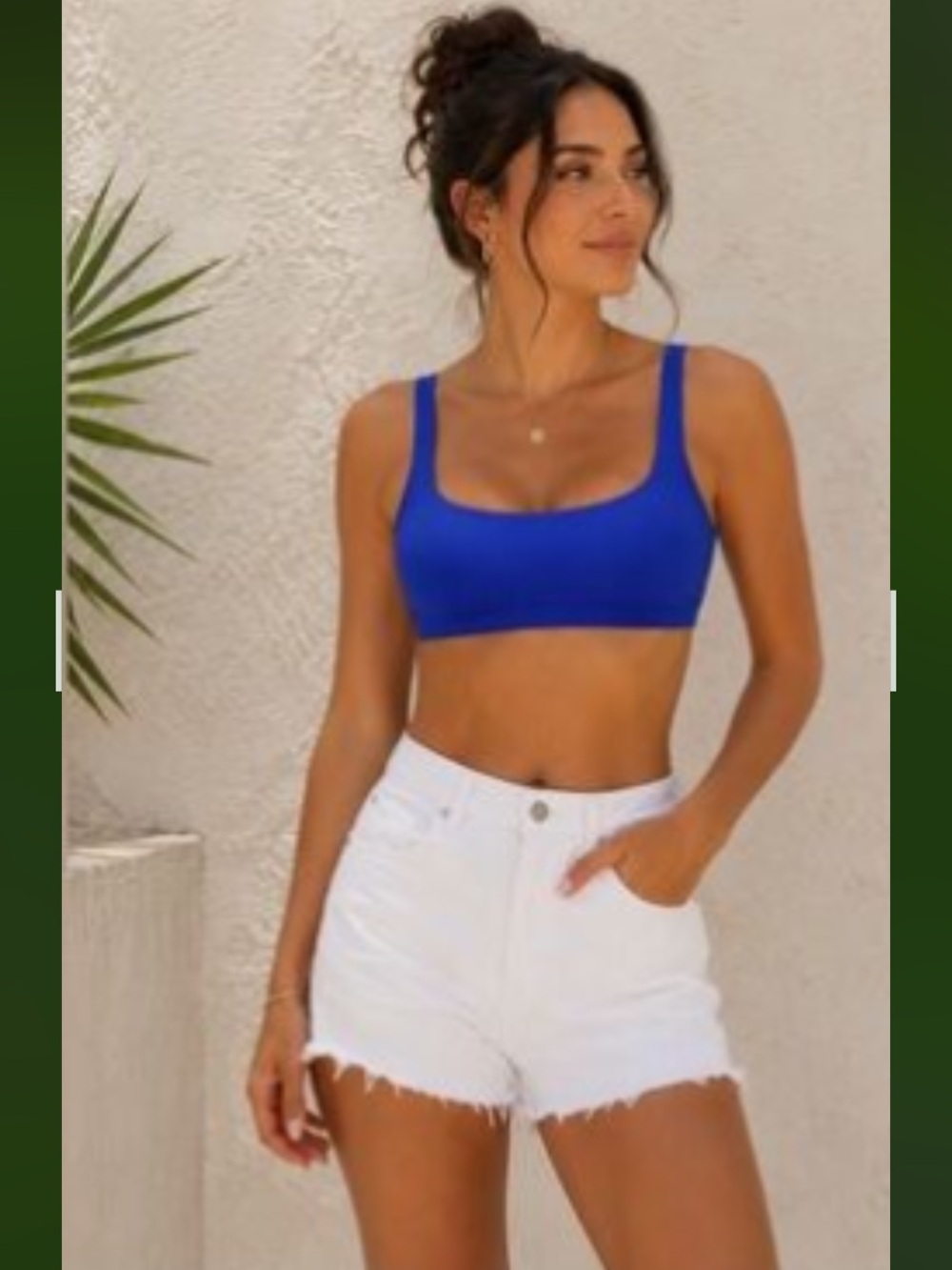 J. Crew Swim Heritage Scoopneck Bikini Top Harbor Blue Size Med $75 Retail NWT